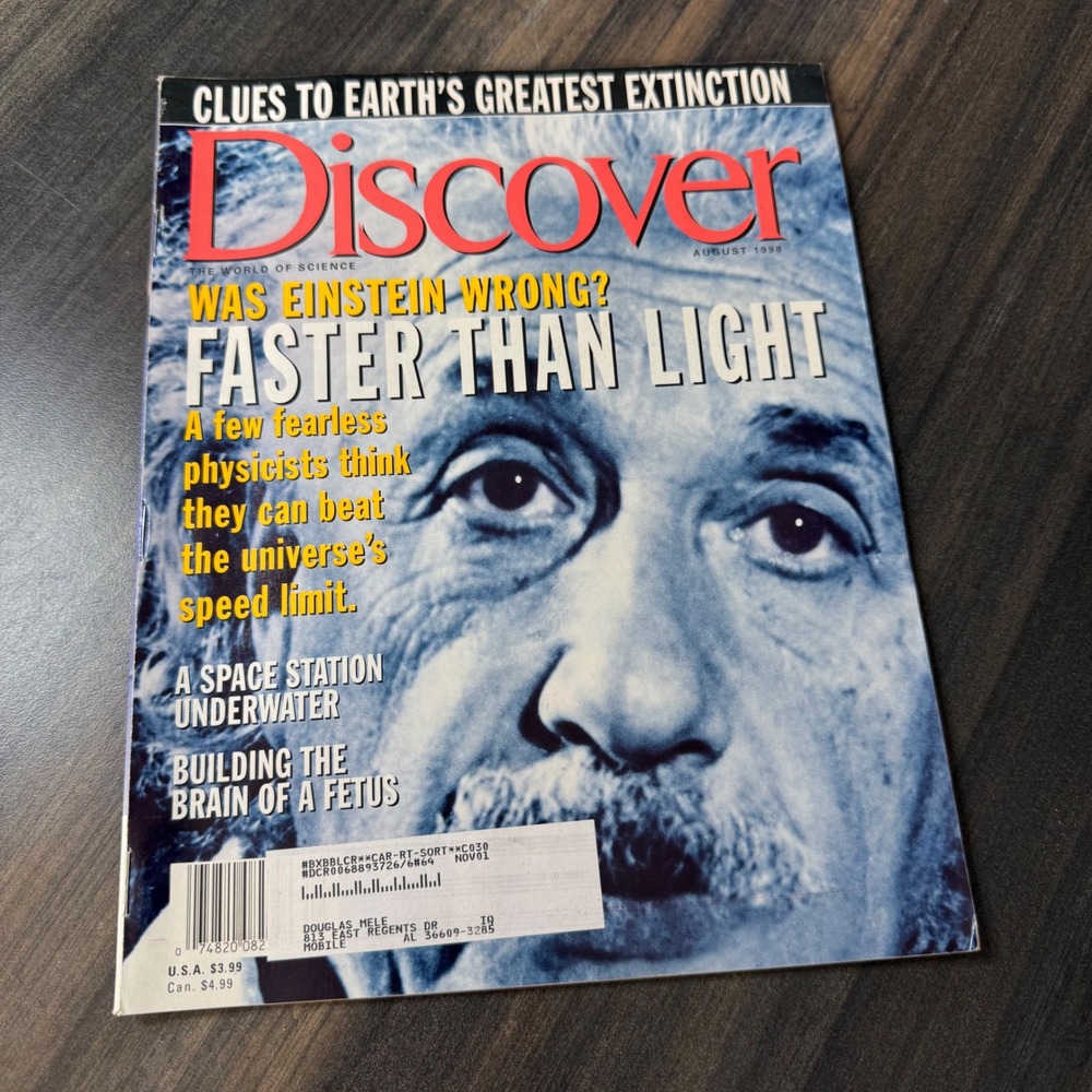 Discover Magazine August 1998 Was Einstein Faster Than Light Space Station‎